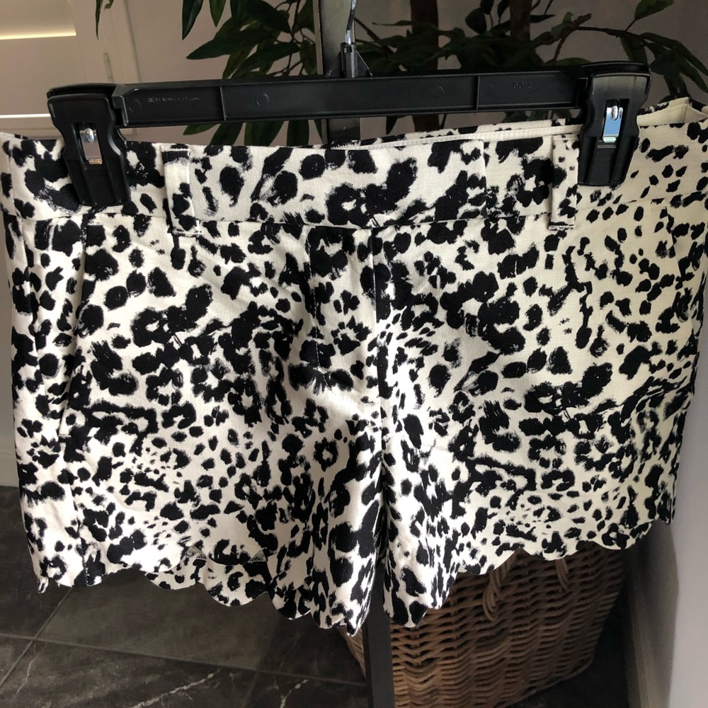 J.Crew Scalloped hem animal print shorts